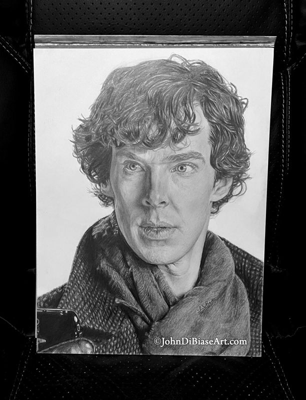 Benedict Cumberbatch as Sherlock Holmes Original Drawing (NOT a print) 9 x 12