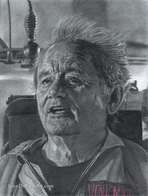 Ghostbusters: Afterlife Peter Venkman (Bill Murray) Original Drawing (Not a Print) 9" x 12"