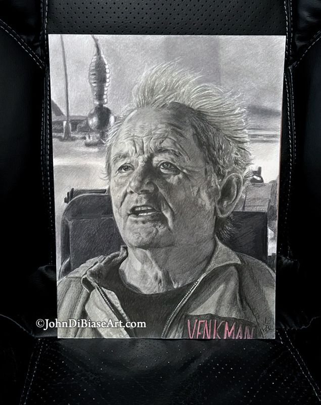 Ghostbusters: Afterlife Peter Venkman (Bill Murray) Original Drawing (Not a Print) 9" x 12"