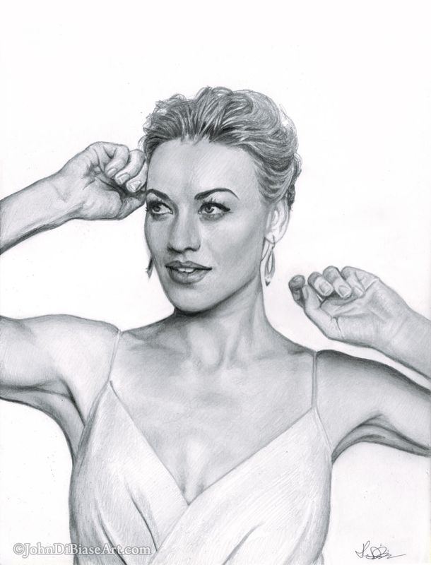 Yvonne Strahovski Original Graphite Pencil Drawing (NOT a print)