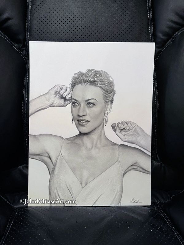 Yvonne Strahovski Original Graphite Pencil Drawing (NOT a print)