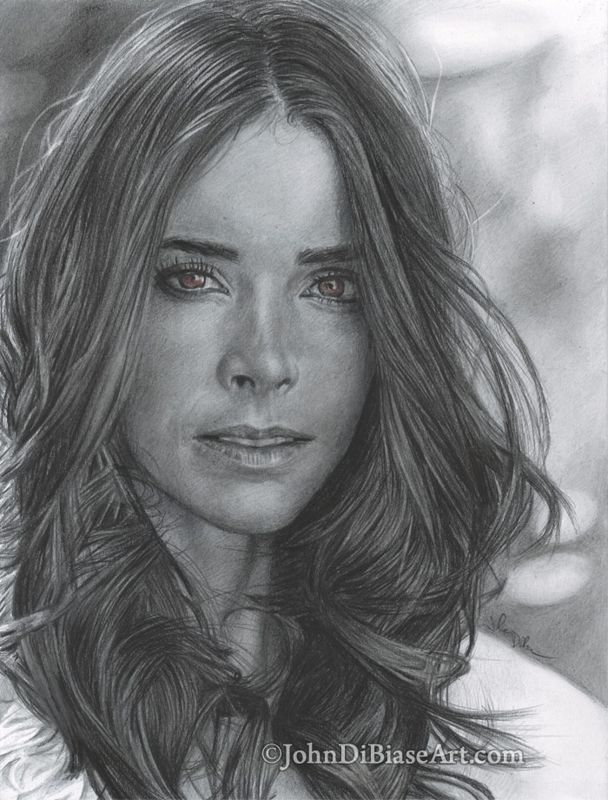 Abigail Spencer Original Drawing - Brown Eyes (NOT a print)