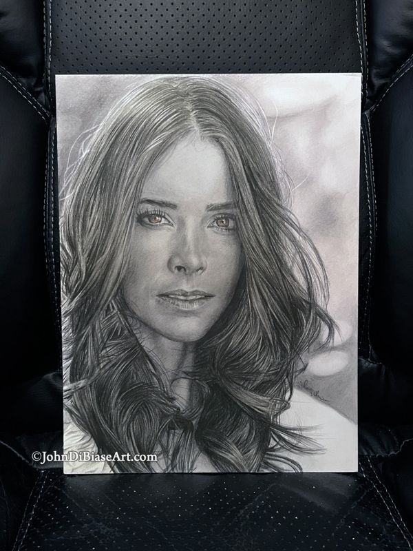 Abigail Spencer Original Drawing - Brown Eyes (NOT a print)