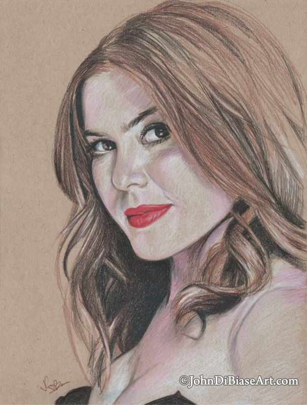 Isla Fisher Toned Tan Drawing Print 8.5 x 11