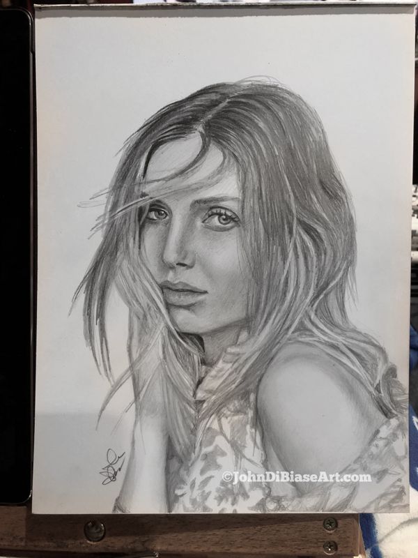 Annabelle Wallis Original Drawing (NOT a print) 9x12