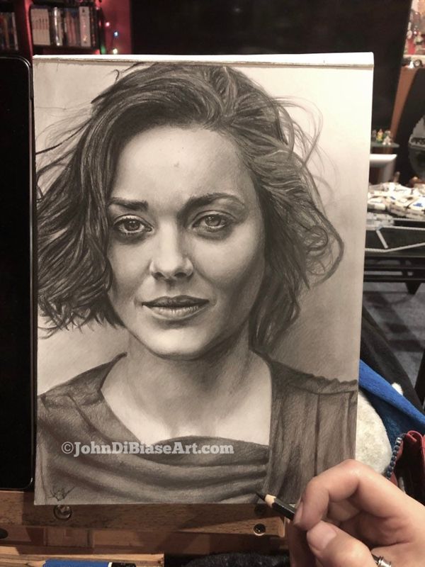 ORIGINAL Pencil Drawing of Marion Cotillard (9 x 12) - NOT A PRINT