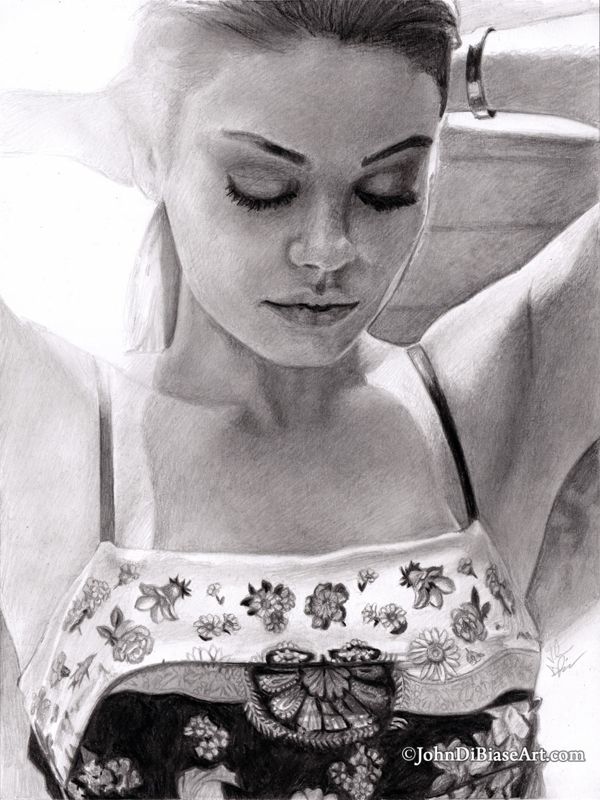 Mila Kunis Original Drawing (NOT a print) 9x12