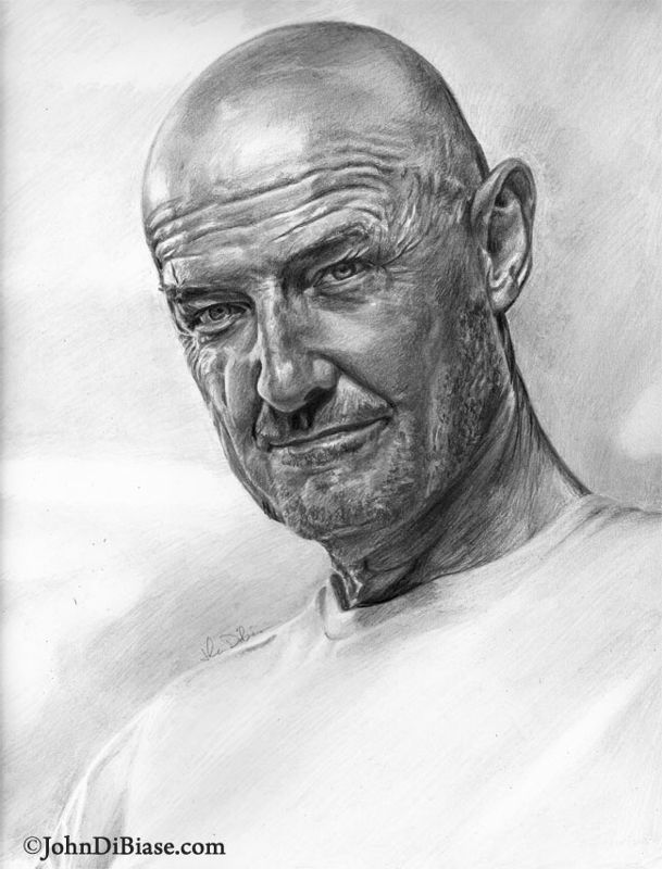 Terry O'Quinn as John Locke Original Drawing (NOT a print) 9x12