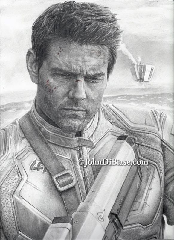 Tom Cruise as Jack Harper in Oblivion Original Drawing (NOT a print) 9x12