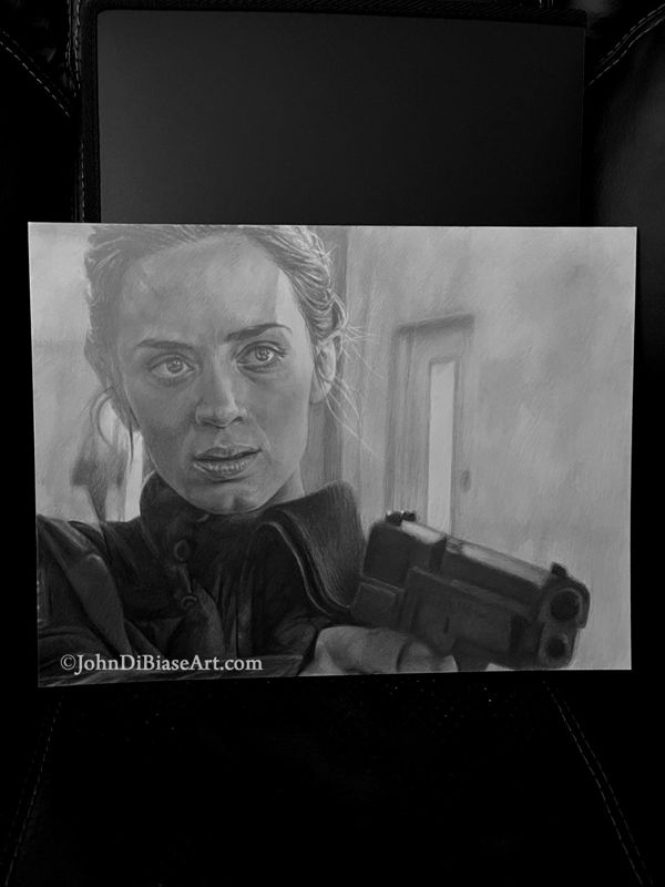 Emily Blunt from the movie Edge of Tomorrow (Live. Die. Repeat.) Original Drawing (NOT a print) 9 x 12