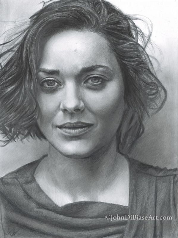 Drawing Print of Marion Cotillard (Inception, The Dark Knight Rises) A