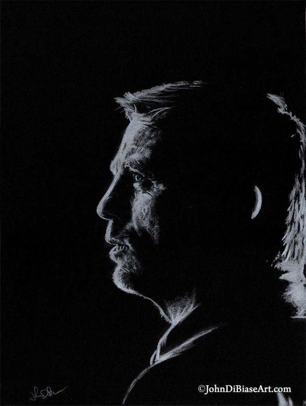 Daniel Craig as 007 James Bond "Skyfall" White-On-Black Drawing Print 8.5 x 11