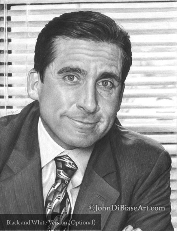 Michael Scott (Steve Carell) from The Office Colored Pencil Drawing Print 8.5 x 11