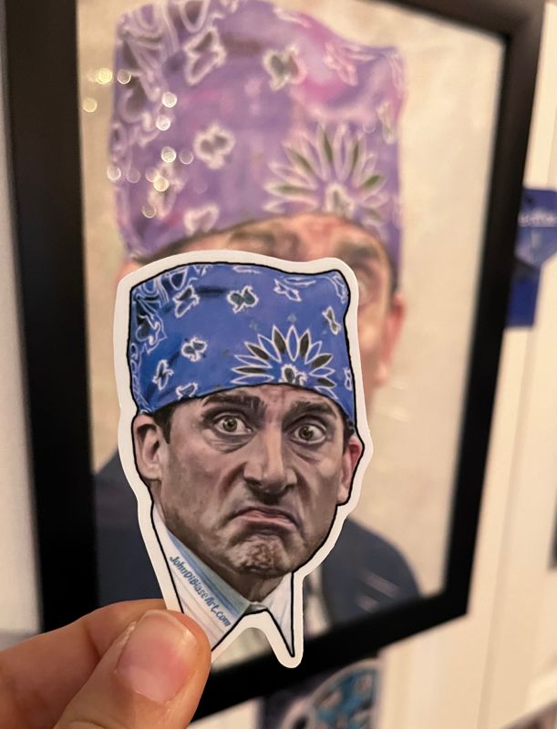 Prison Mike "The Office" Michael Scott 3.25" x  2" Vinyl Sticker