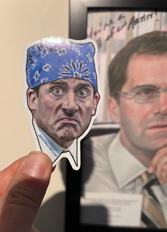 Prison Mike "The Office" Michael Scott 3.25" x  2" Vinyl Sticker