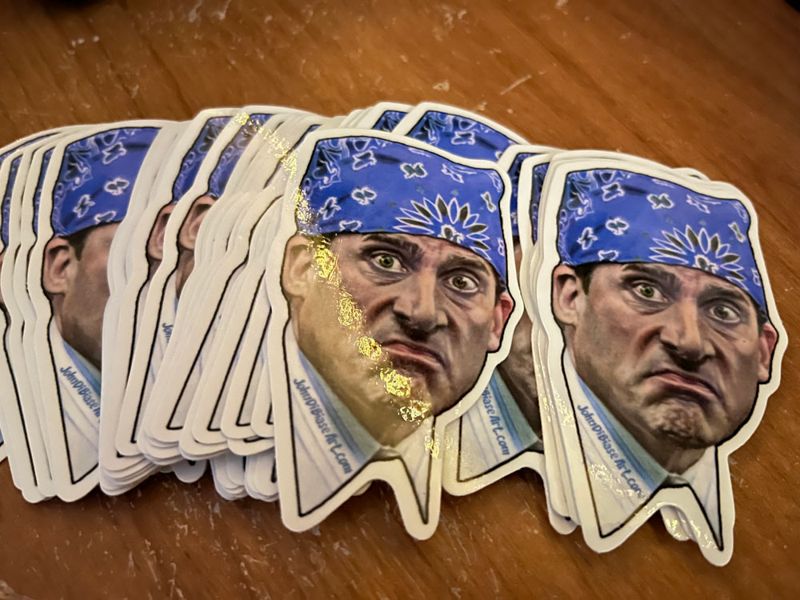 Prison Mike "The Office" Michael Scott 3.25" x  2" Vinyl Sticker