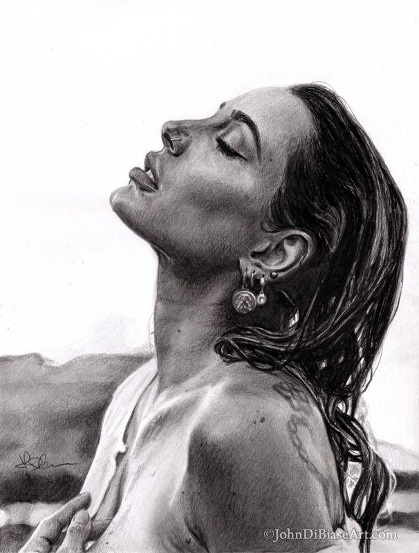Nicole Vincenti / Sadie Gray Graphite Pencil Drawing [Side Profile] (NOT a print) 9x12