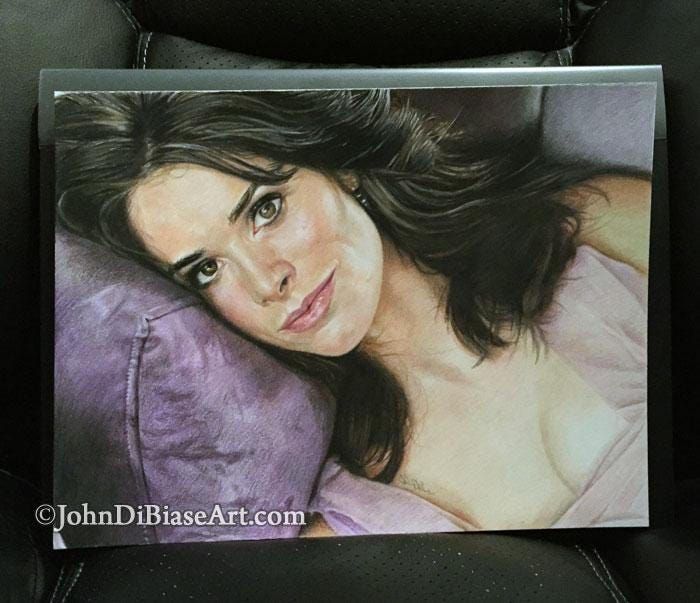 ORIGINAL Colored Pencil Drawing of Abigail Spencer (9 x 12) - NOT A PRINT A
