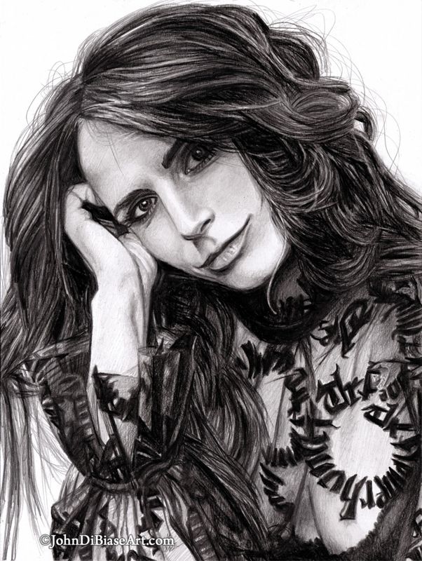 Jordana Brewster Graphite Drawing Print 8.5 x 11