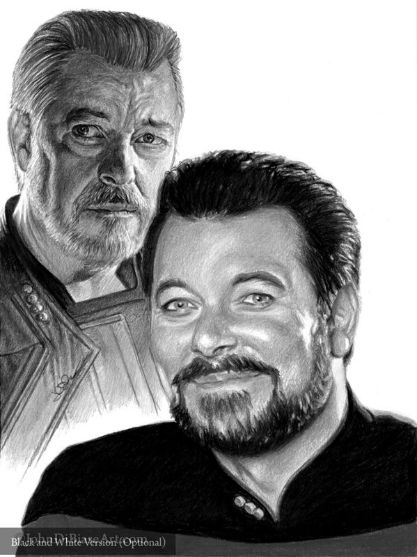 William Riker from Picard and Star Trek: TNG (Jonathan Frakes) Colored Pencil Drawing Print 8.5 x 11