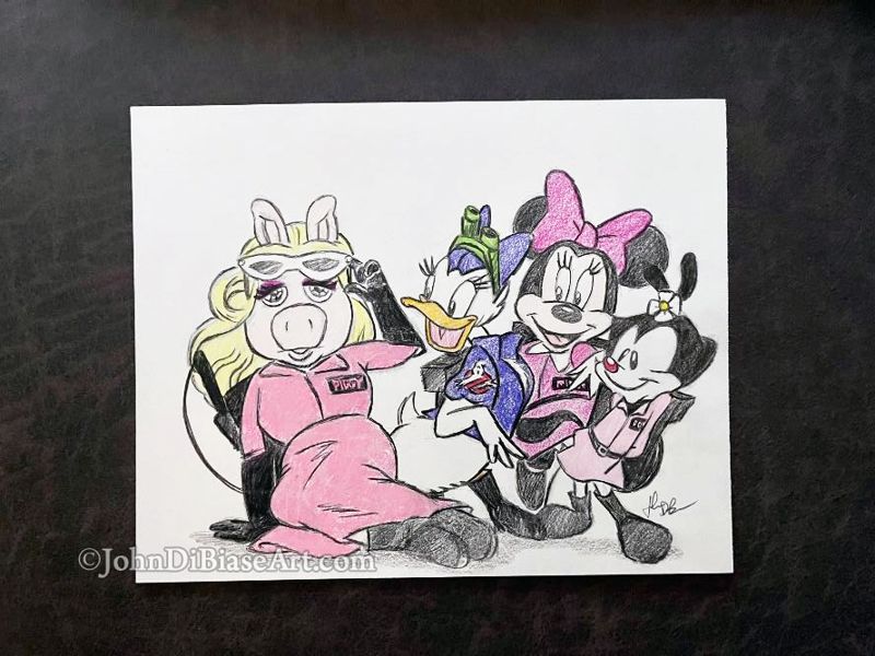 Ghostbusters Ghostbusting Gals Colored Pencil Drawing (NOT A Print)  8x10