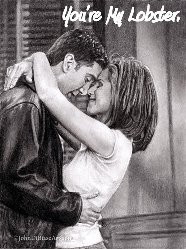 Friends Ross & Rachel "You're My Lobster" Drawing Print (8.5 x 11)