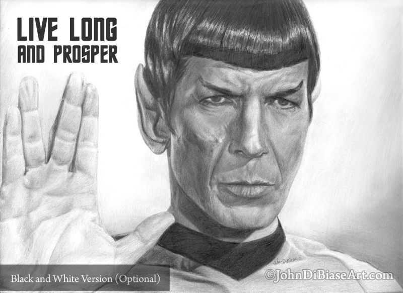 Spock "Live Long and Prosper" Drawing Print 8.5 x 11