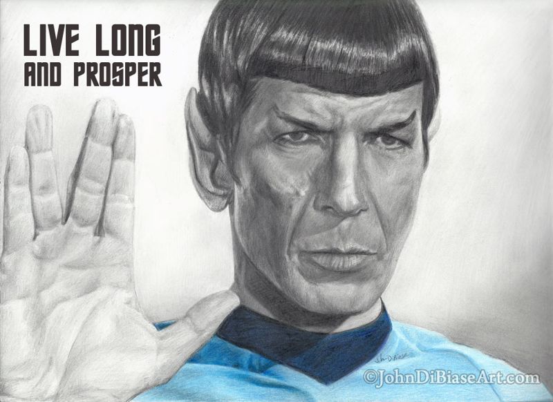 Spock "Live Long and Prosper" Drawing Print 8.5 x 11
