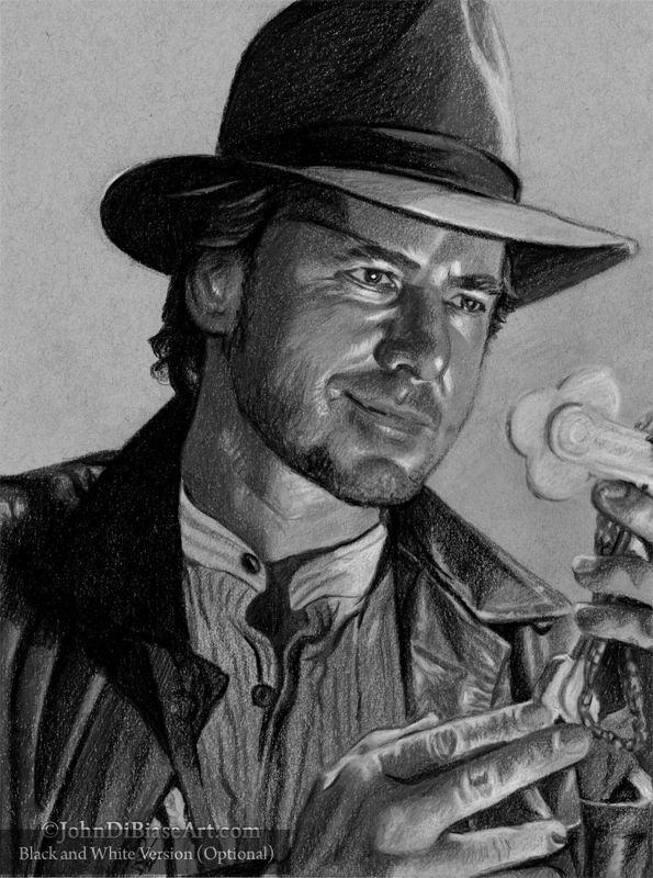 "Fedora" (Richard Young) from Indiana Jones and the Last Crusade Colored Pencil Drawing Print 8.5 x 11