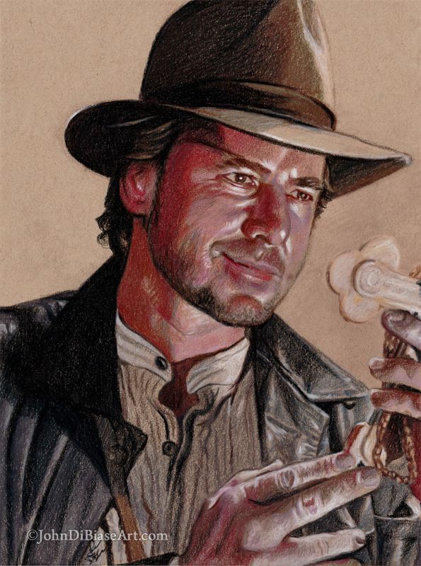 "Fedora" (Richard Young) from Indiana Jones and the Last Crusade Colored Pencil Drawing Print 8.5 x 11