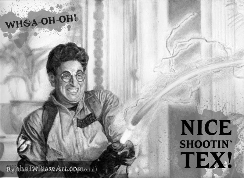 Egon Spengler (Harold Ramis) "Nice Shootin' Tex" Ghostbusters Drawing Print  8.5 x 11