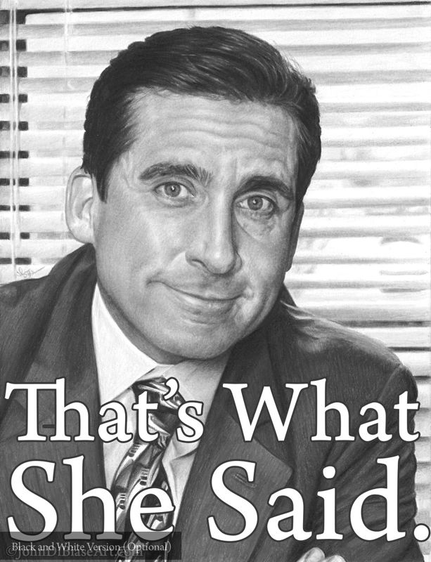 Michael Scott from The Office "That's What She Said" Colored Pencil Drawing Print 8.5 x 11 -- Style A