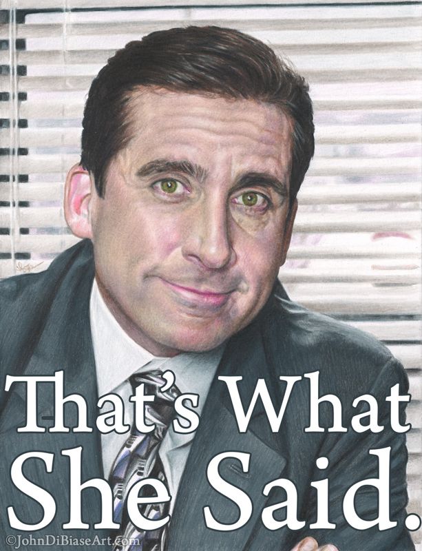 Michael Scott from The Office "That's What She Said" Colored Pencil Drawing Print 8.5 x 11 -- Style A