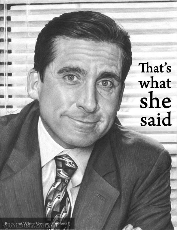 Michael Scott from The Office "That's What She Said" Colored Pencil Drawing Print 8.5 x 11 -- Style B