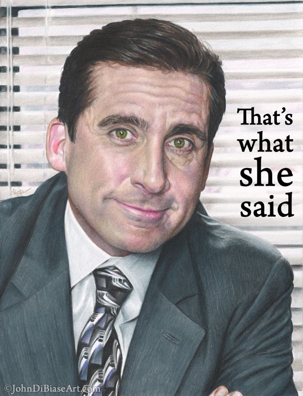Michael Scott from The Office "That's What She Said" Colored Pencil Drawing Print 8.5 x 11 -- Style B