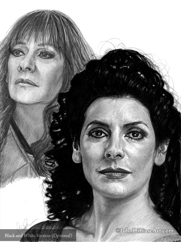 Deanna Troi from Picard and Star Trek: TNG (Marina Sirtis) Colored Pencil Drawing Print 8.5 x 11