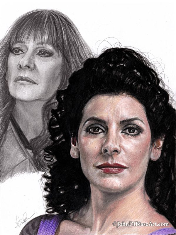 Deanna Troi from Picard and Star Trek: TNG (Marina Sirtis) Colored Pencil Drawing Print 8.5 x 11