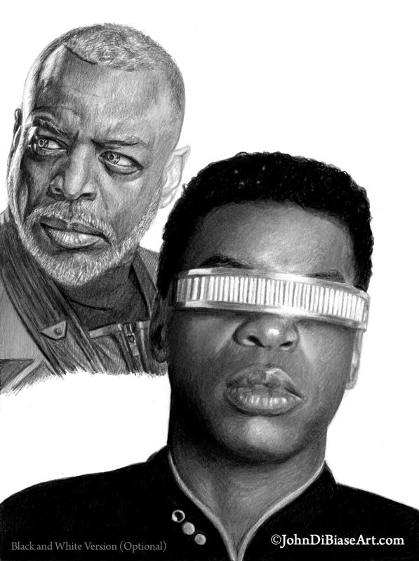 Geordi LaForge from Picard and Star Trek: TNG (Levar Burton) Colored Pencil Drawing Print 8.5 x 11