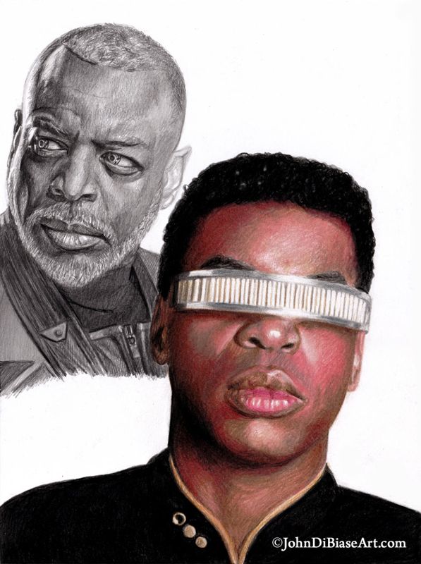 Geordi LaForge from Picard and Star Trek: TNG (Levar Burton) Colored Pencil Drawing Print 8.5 x 11