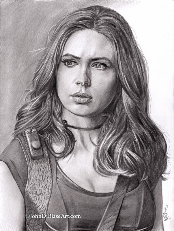 Karen Gillan "Ruby Roundhouse" Jumanji Graphite Pencil Drawing Print 8.5 x 11