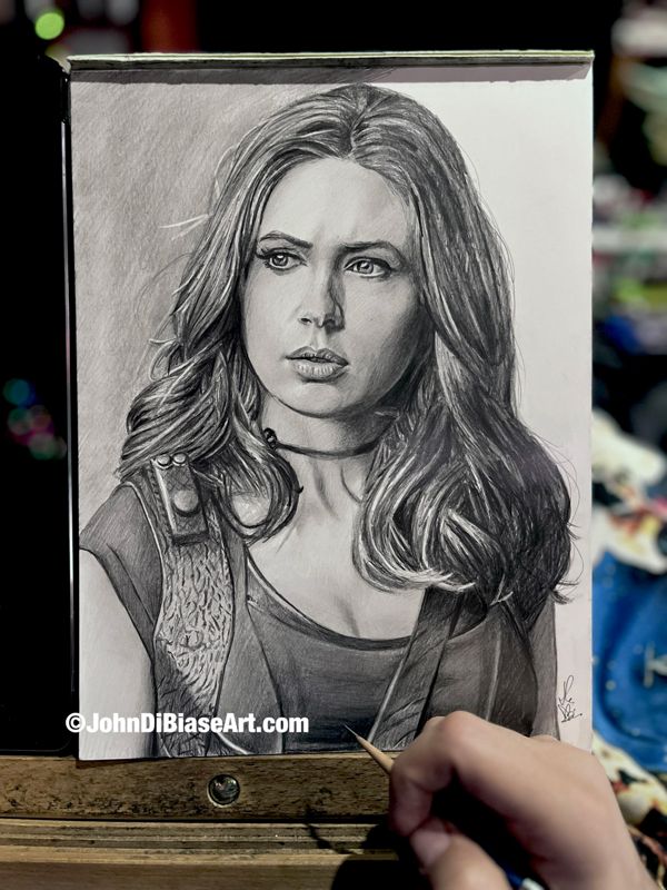 Karen Gillan "Ruby Roundhouse" Jumanji Graphite Pencil Drawing  (NOT a print) 9x12