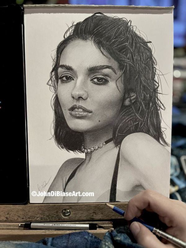 Rachel Zegler Original Graphite Drawing  (NOT a print) 9x12