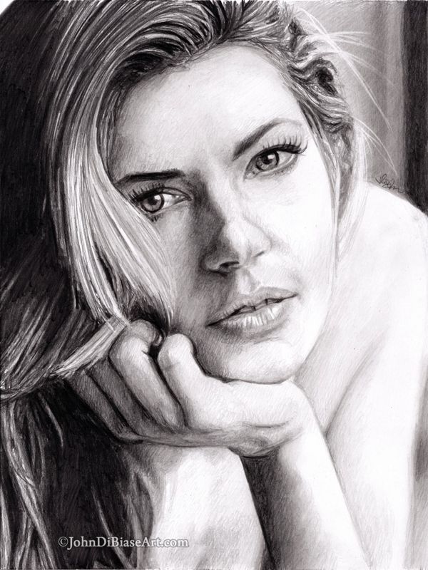 Katheryn Winnick Original Graphite Drawing  (NOT a print) 9x12