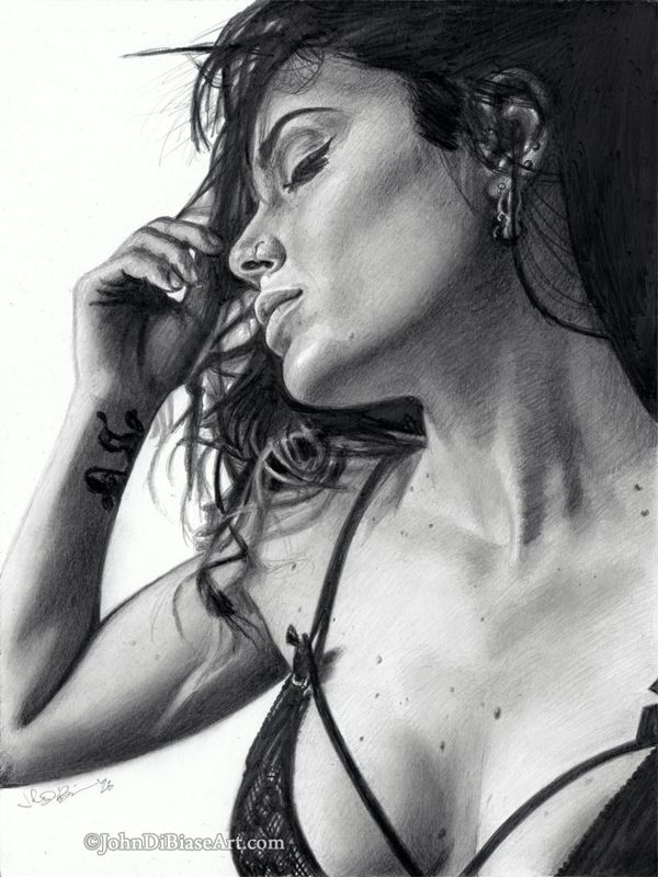 Nicole Vincenti / Sadie Gray Graphite Pencil Drawing (Tattoo) Print 8.5 x 11