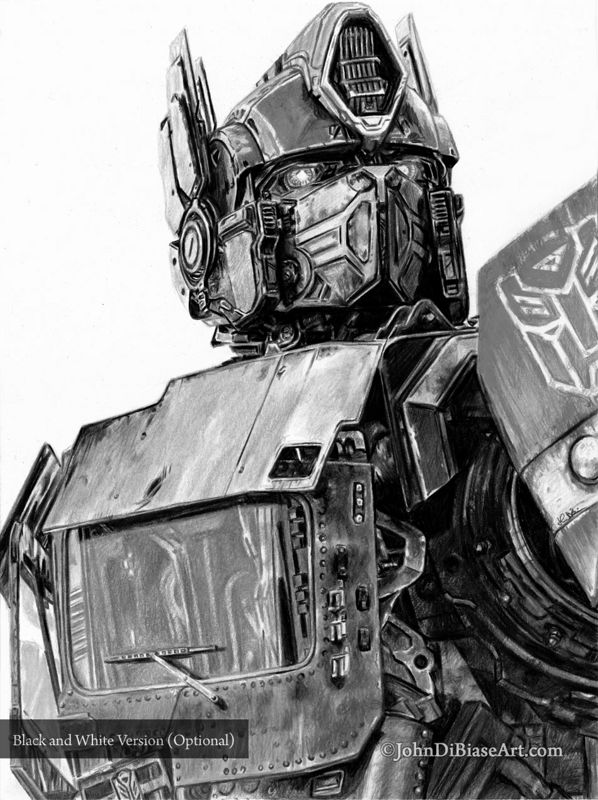 Optimus Prime from Transformers: Rise of the Beasts Drawing Print 8.5 x 11
