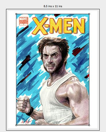 Drawing Print of  X-Men Comic Book Sketch Cover feat. Hugh Jackman as Logan / The Wolverine -- 8.5 x 11 Print Size