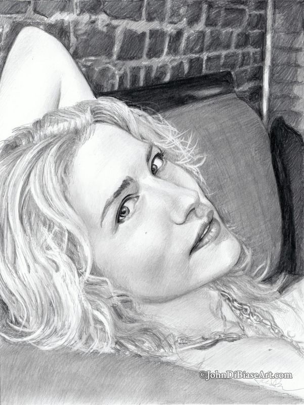 Willa Fitzgerald Original Graphite Portrait Drawing  (NOT a print) 9x12