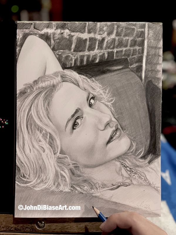 Willa Fitzgerald Original Graphite Portrait Drawing  (NOT a print) 9x12