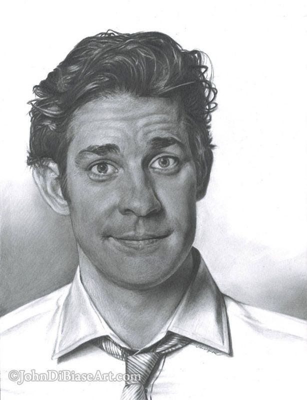 Drawing Print of John Krasinski as Jim Halpert in TV's The Office ** UPDATED