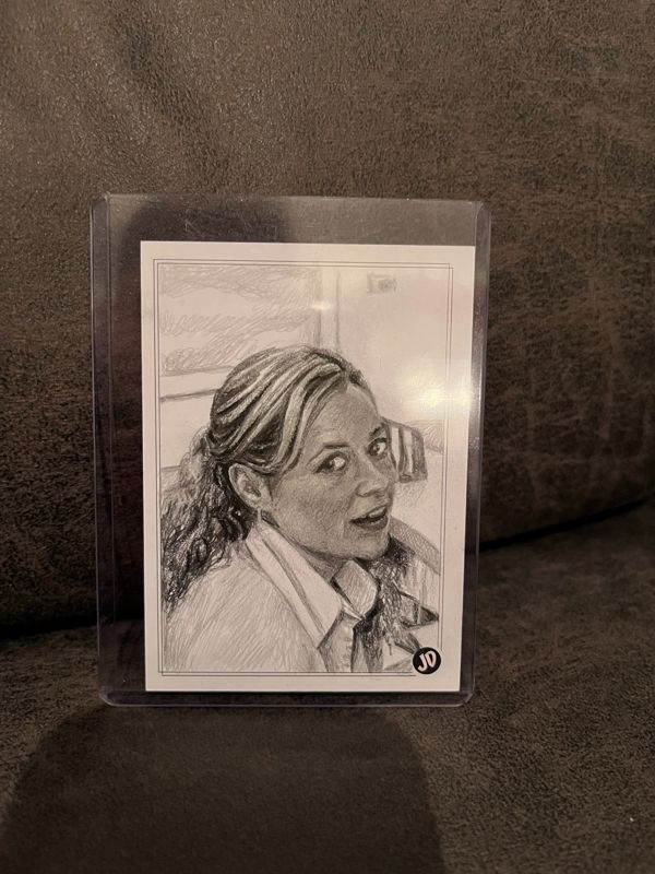 Original Pam Beesly from The Office (Jenna Fischer) Sketch Trading Card - JD Card No. 19